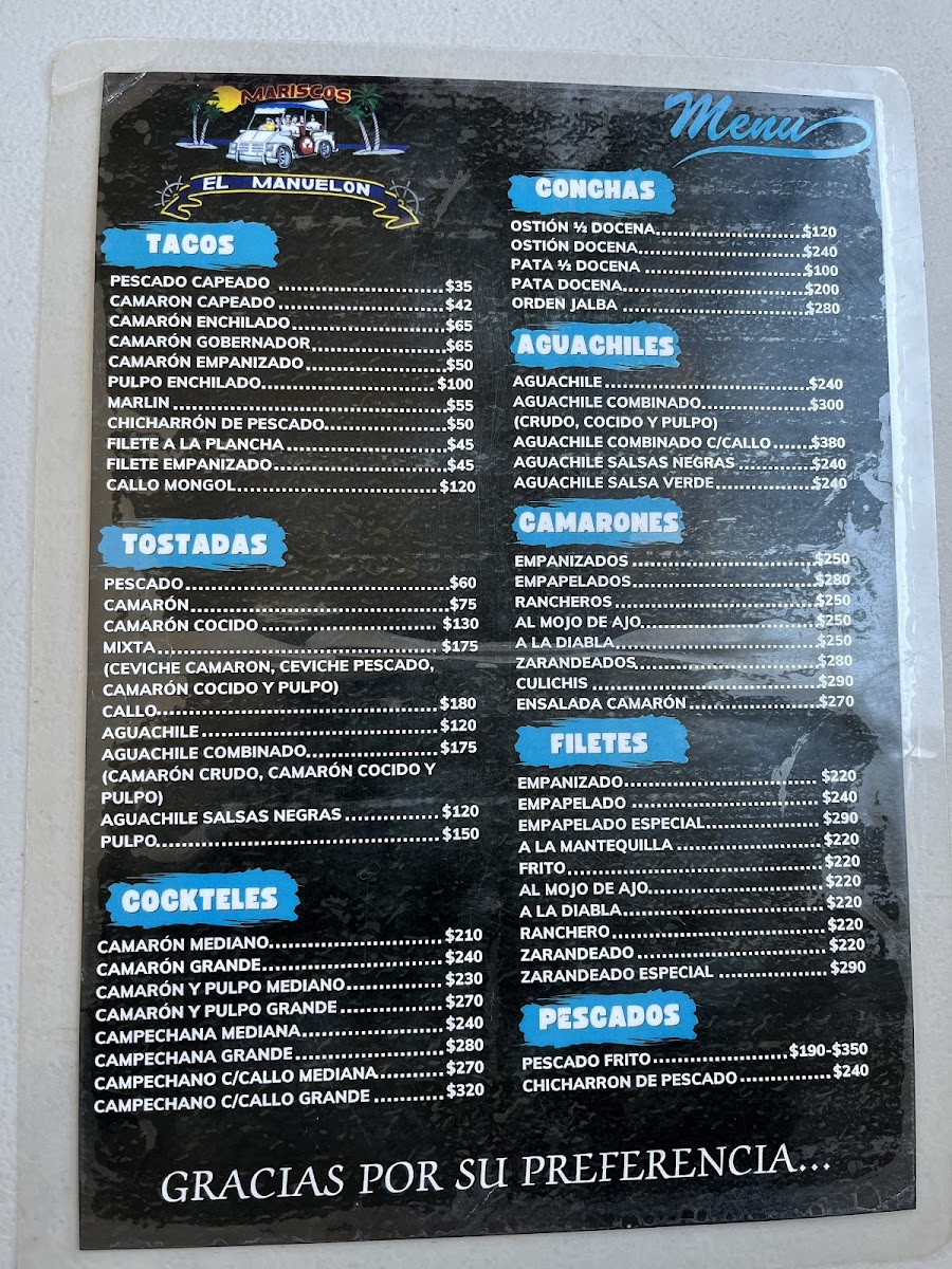 Mariscos El Manuelon Menu - Image 1